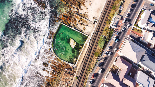 Sea Point Pavilion — aerial print of Cape Town by Fun Life Media